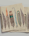 Feathers Embroidered Linen Table Runner