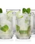 Deco Beau Crystal Highball Glasses - Set of 4
