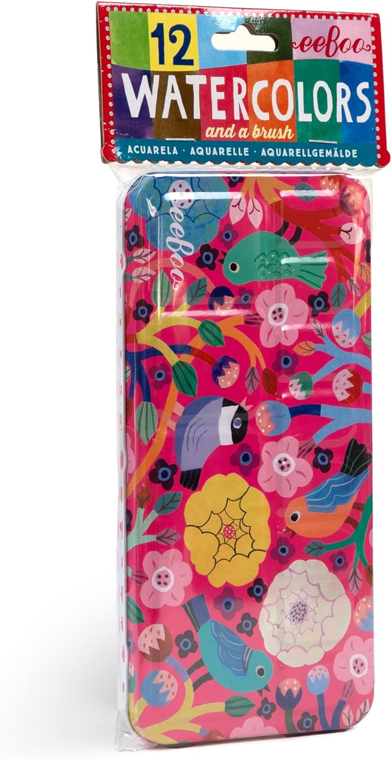 Birds in Fuchsia Watercolor Paint Set