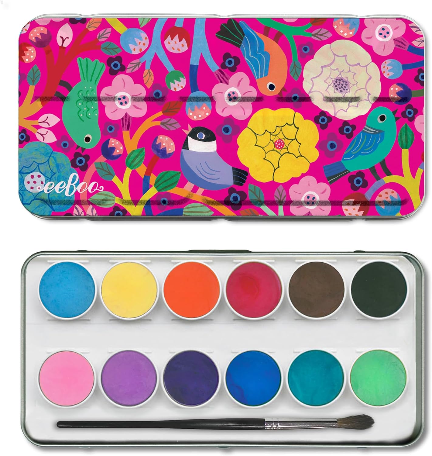 Birds in Fuchsia Watercolor Paint Set