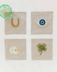 Good Luck Embroidered Cocktail Napkin Set