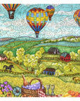 Balloons Over Farmland Wooden Puzzle