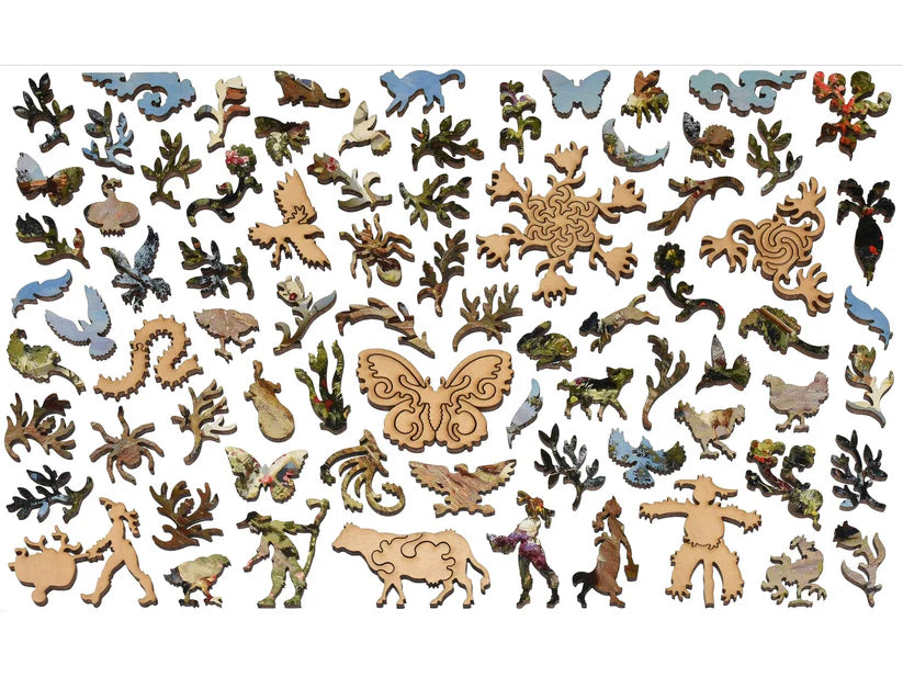 A Cottage Garden with Chickens Wooden Puzzle