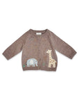 Elephant and Giraffe Pointelle Cardigan
