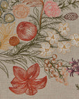 Winter Vine Embroidered Linen Table Runner