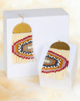 Beaded Rainbow Fringe Earrings