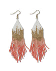 Claire Coral Ombre Fringe Earrings