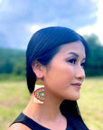 Beaded Rainbow Fringe Earrings