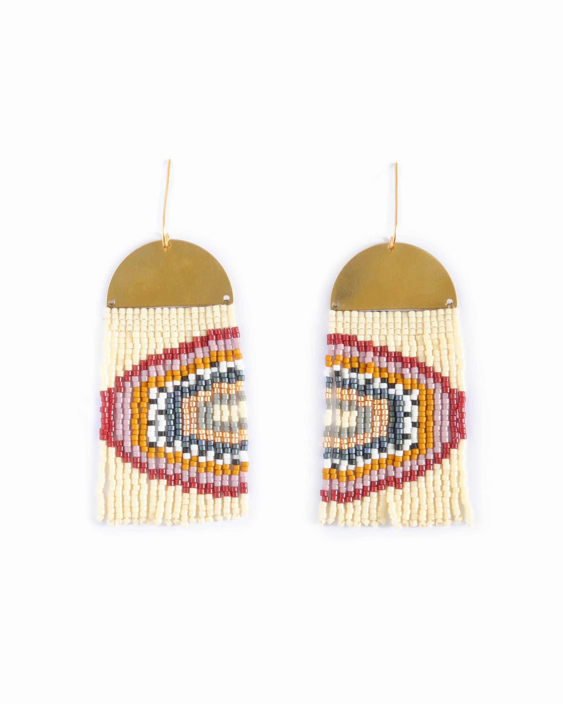 Beaded Rainbow Fringe Earrings