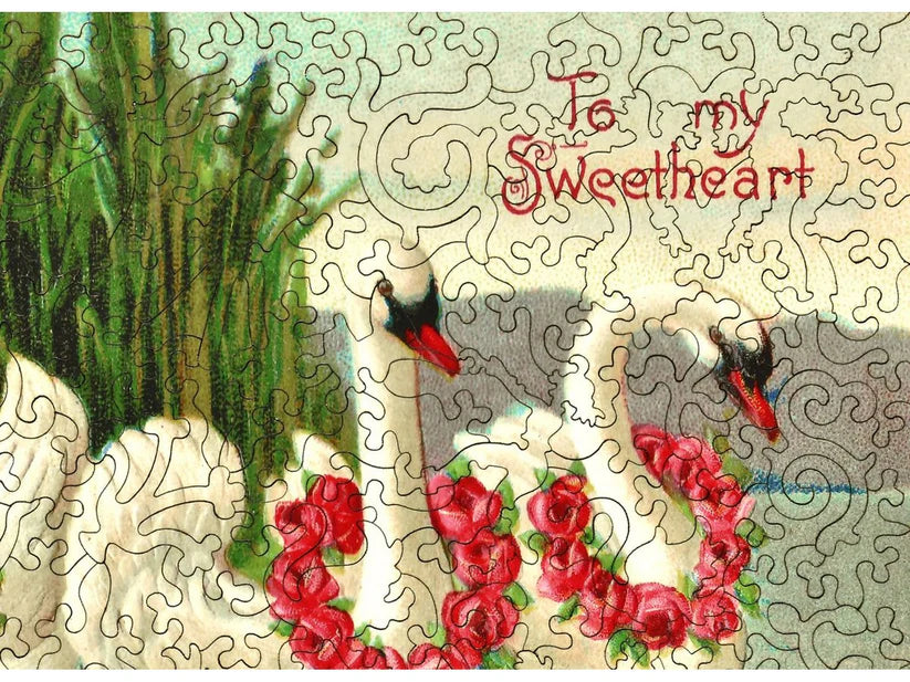 Valentine Swans Wooden Puzzle