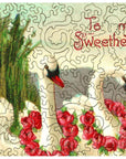 Valentine Swans Wooden Puzzle