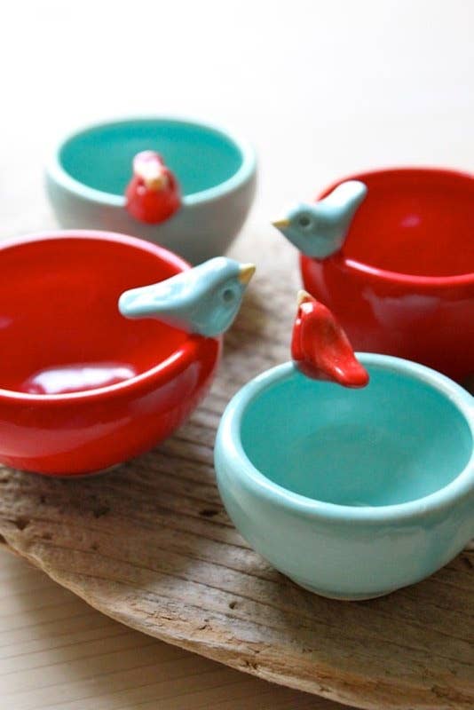 Small Bird Bowl Red Orchard