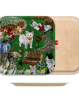 Les Chats Square Birchwood Tray
