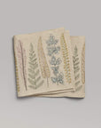 Plants Embroidered Linen Table Runner
