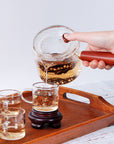 Kyusu Glass and Wood Tea Pot