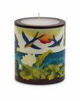Swallows Illuminated Candle