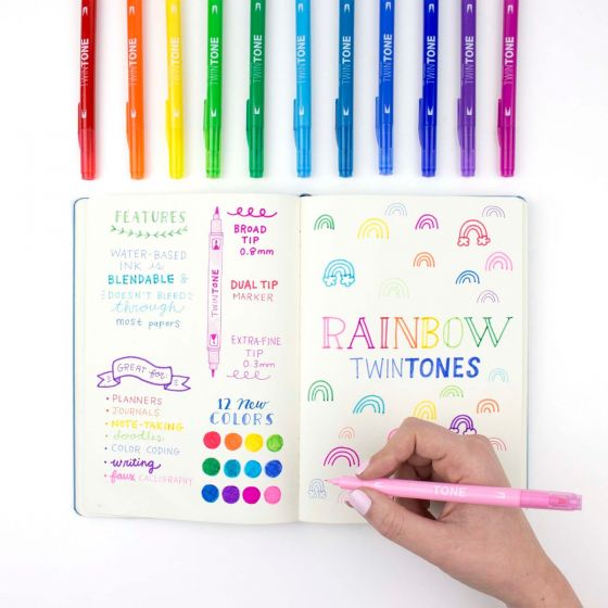 Twintone Dual-Tip Marker Set - Rainbow