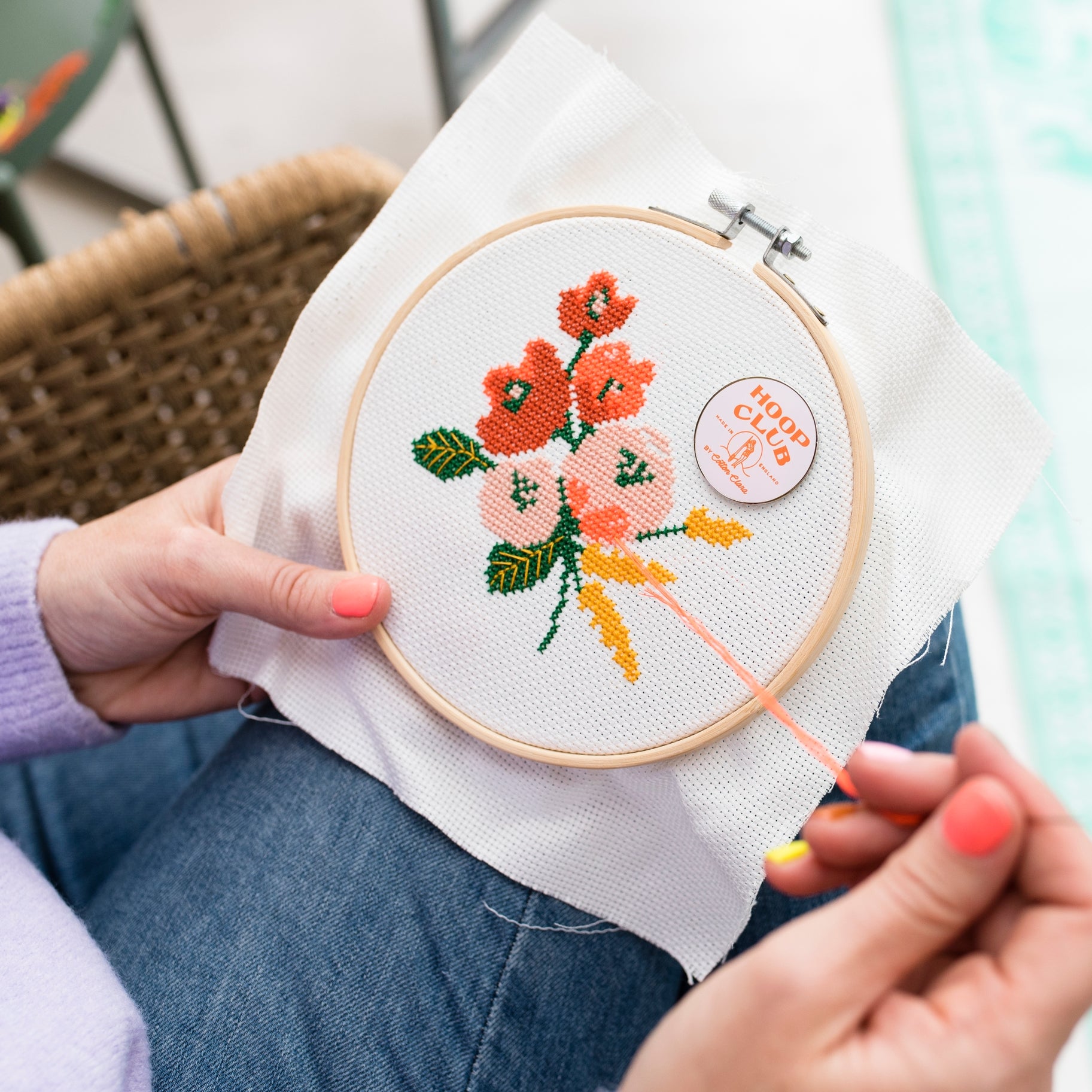 Amethyst Floral Cross Stitch Kit