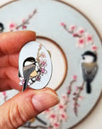 Chickadee Enamel Needle Minder