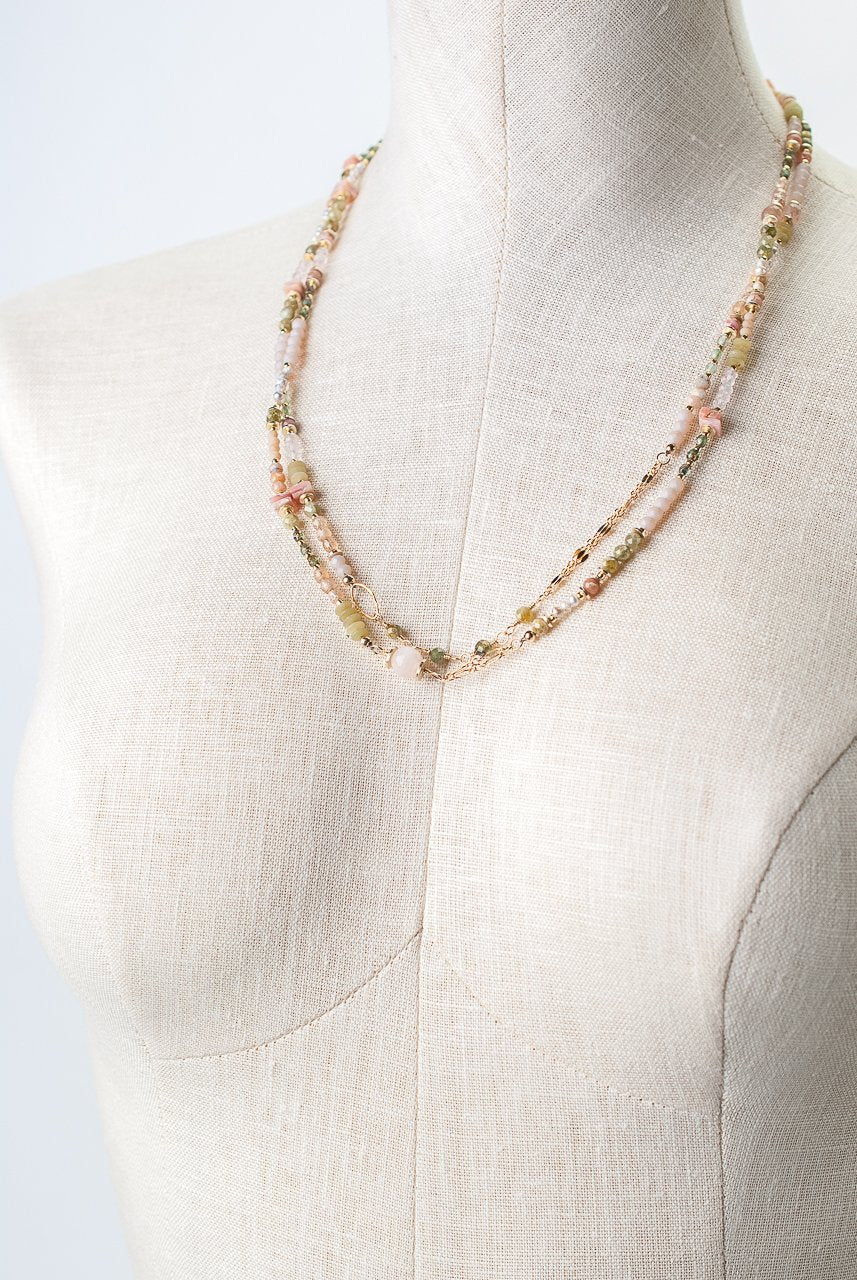 Peonies Collage Necklace