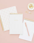 Rose Linen Stripe Top Spiral Notebook