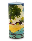 Rural Landscape Illuminated Candle
