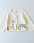 Animal Safari Embroidered Baby Cardigan