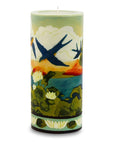 Swallows Illuminated Candle