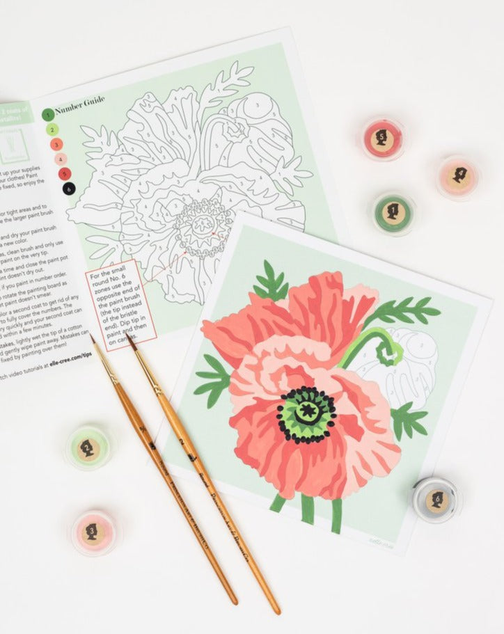 Poppies Mini Paint-by-Number Kit