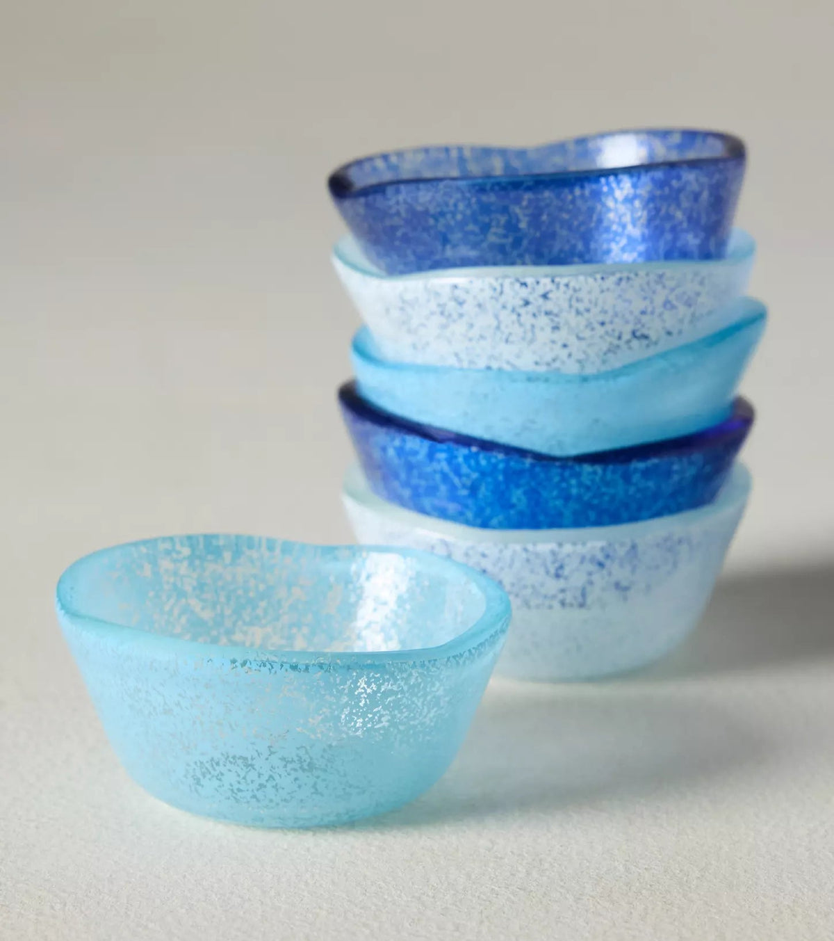Green Glass Pinch Pot Set