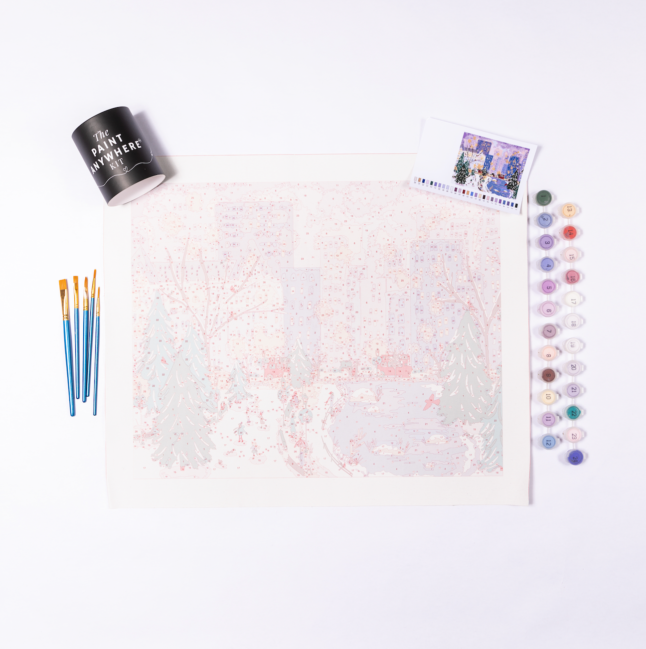 Central Park Winter Deluxe Paint by Numbers Kit