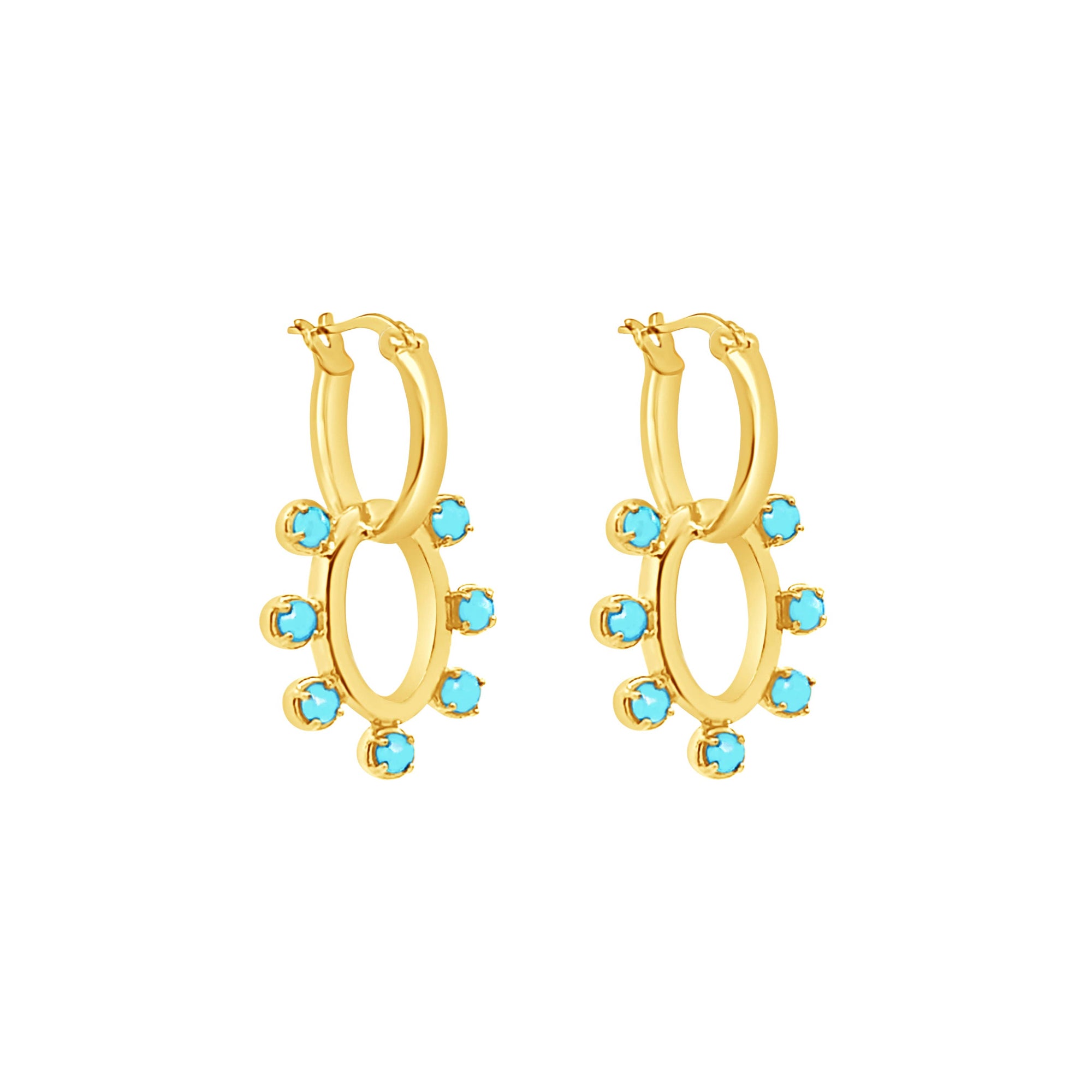 Dolly Hoop Earrings - Turquoise