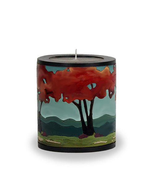 Fall Trees Illuminated Candle
