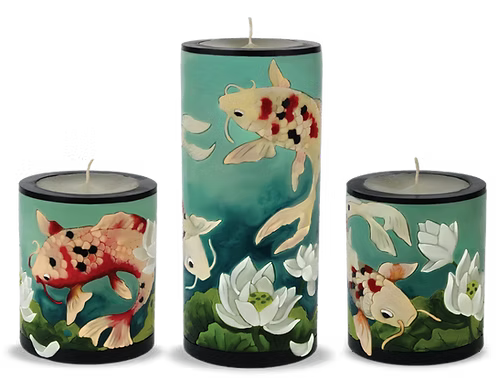 Koi Illuminated Candle