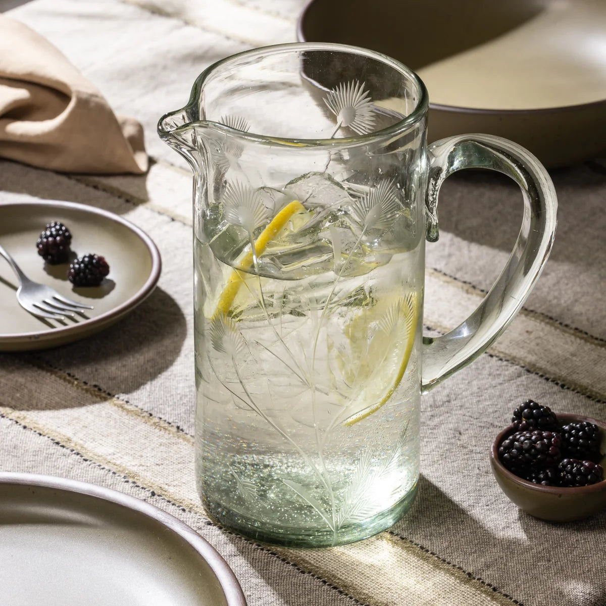 Thistle Etched Pitcher