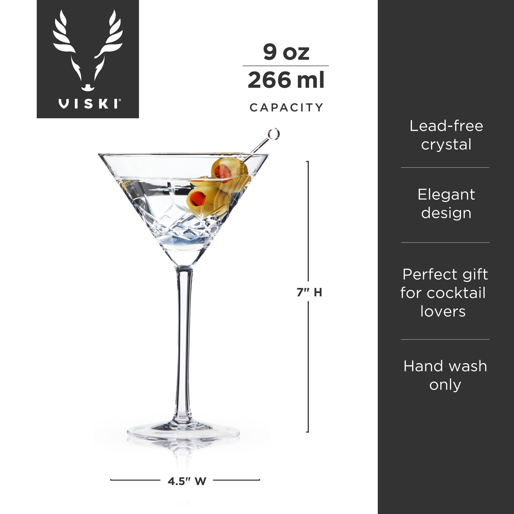 Admiral Crystal Martini Glasses