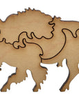Bison and Sunflowers Wooden Puzzle