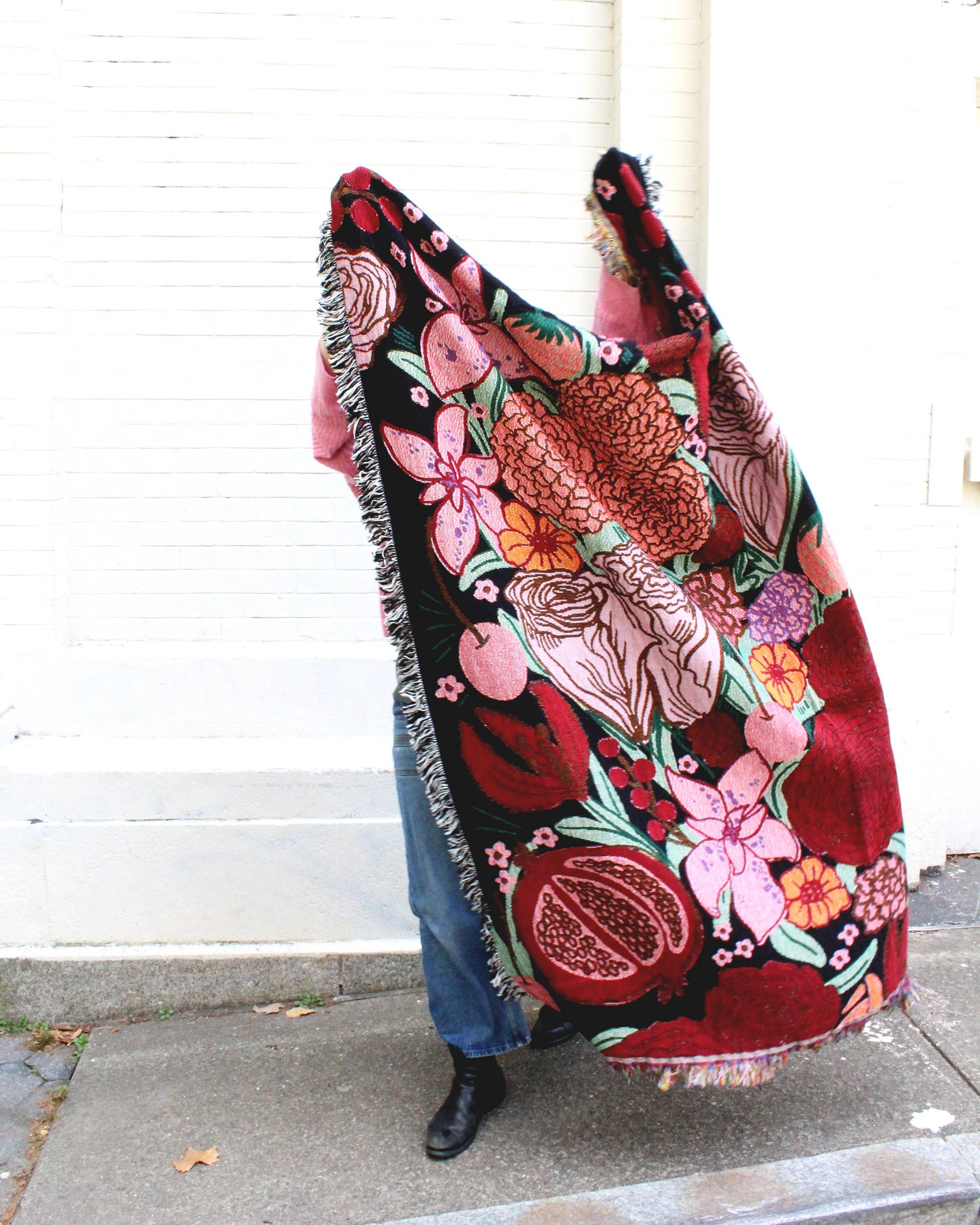 Fruity Floral Tapestry Blanket 