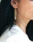 Herkimer Diamond Bar Earrings