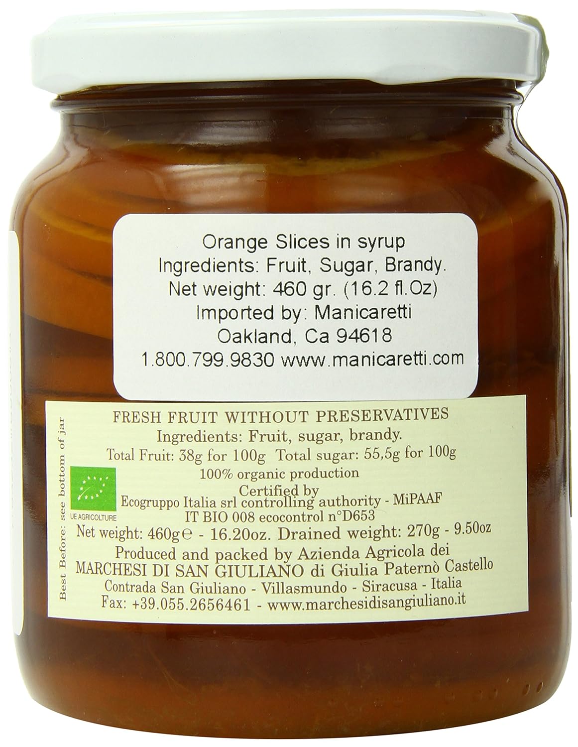 San Giuliano Orange Slices in Syrup
