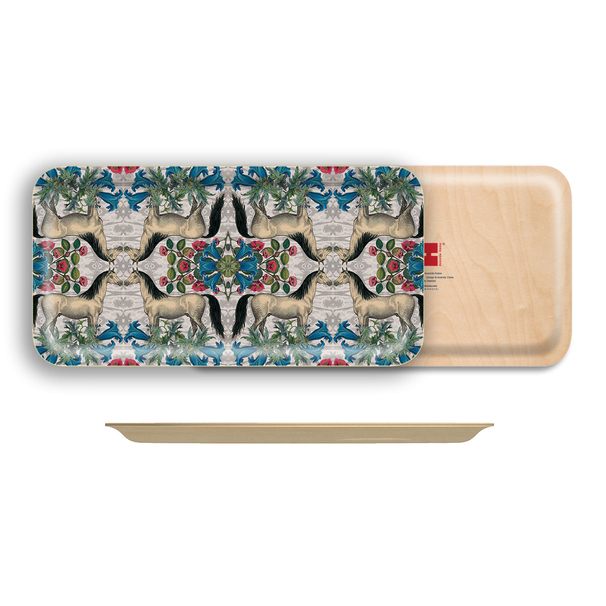 White Horse Floral Bar Tray