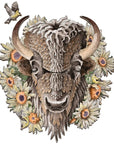 Bison and Sunflowers Wooden Puzzle