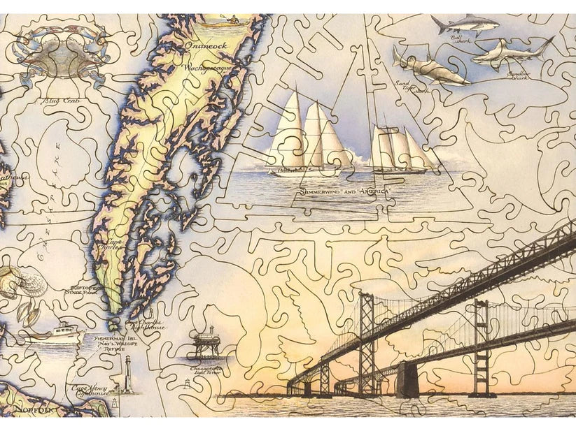 Chesapeake Bay Map Wooden Puzzle