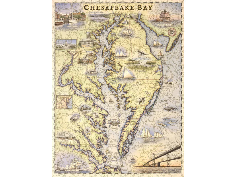 Chesapeake Bay Map Wooden Puzzle