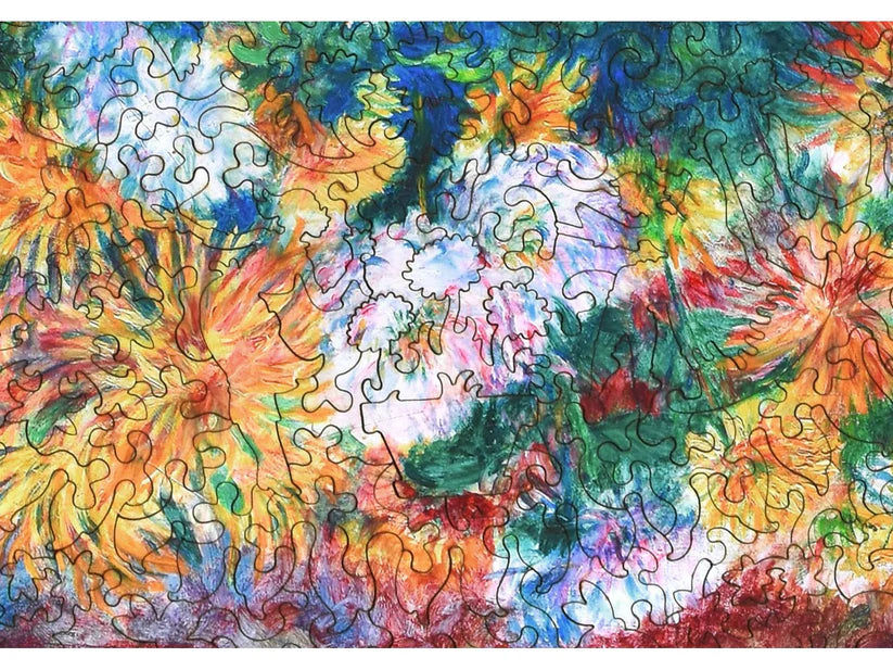Chrysanthemums Wooden Puzzle