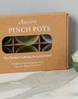 Green Glass Pinch Pot Set