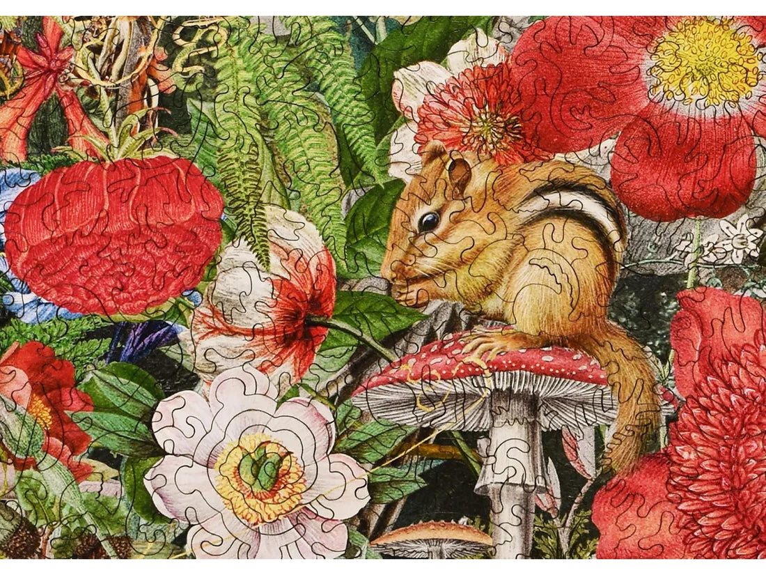 Owl &amp; Woodland Flowers Wooden Puzzle
