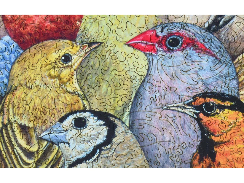 Patchwork Birds Wooden Puzzle