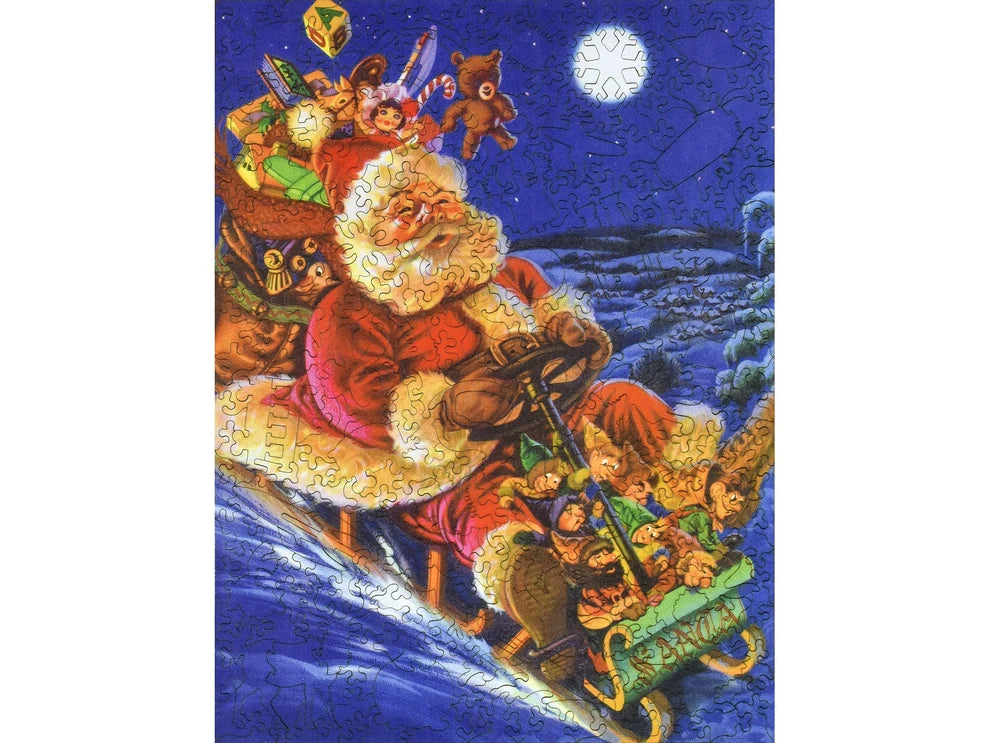 Santa's Toboggan Ride Wooden Puzzle