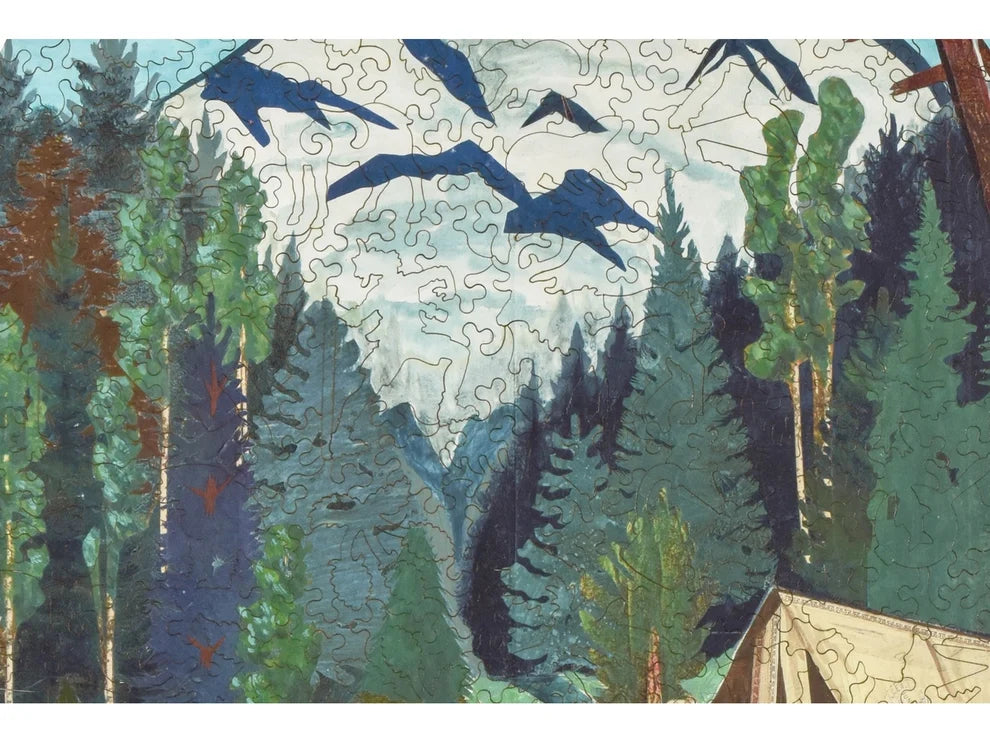 Tent Camping Wooden Puzzle